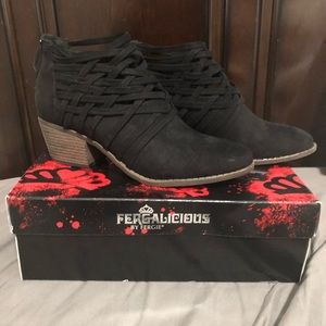 Fergalicious Black bandana booties size 8